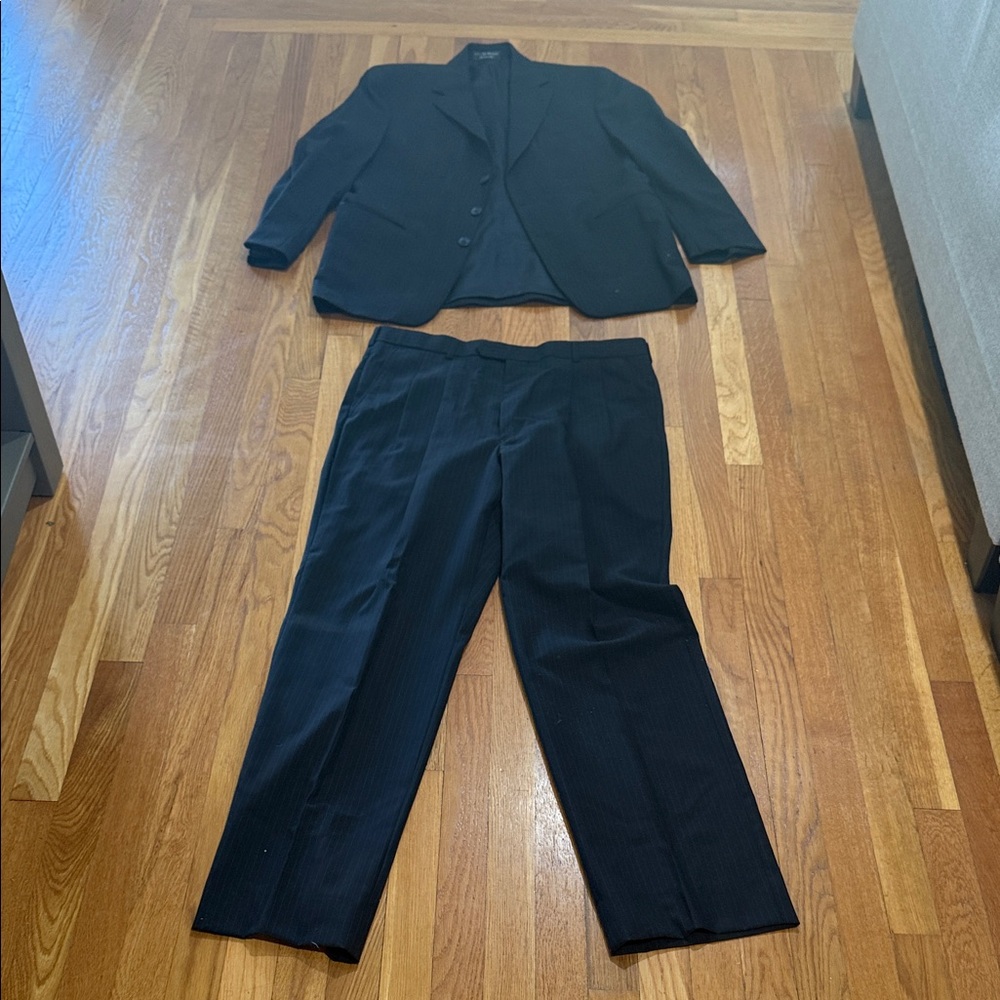 Jos. A. Bank Black Pinstripe Suit